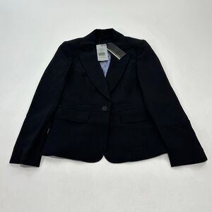 Austin Reed Women's Blazer Navy Polyester Melange Single-Button Lined, Size 8